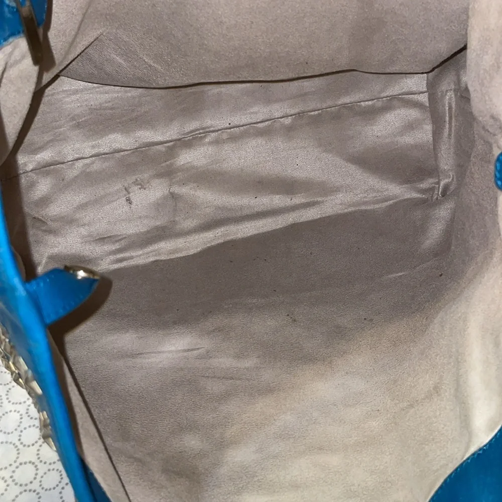 Jimmy Choo Teal Star-Studded Tote